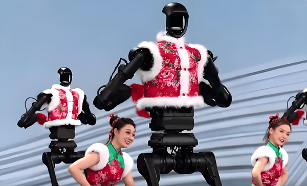 人形机器人扭秧歌图